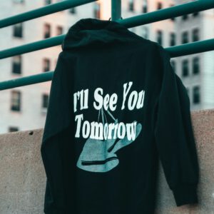 Printed black hoodie