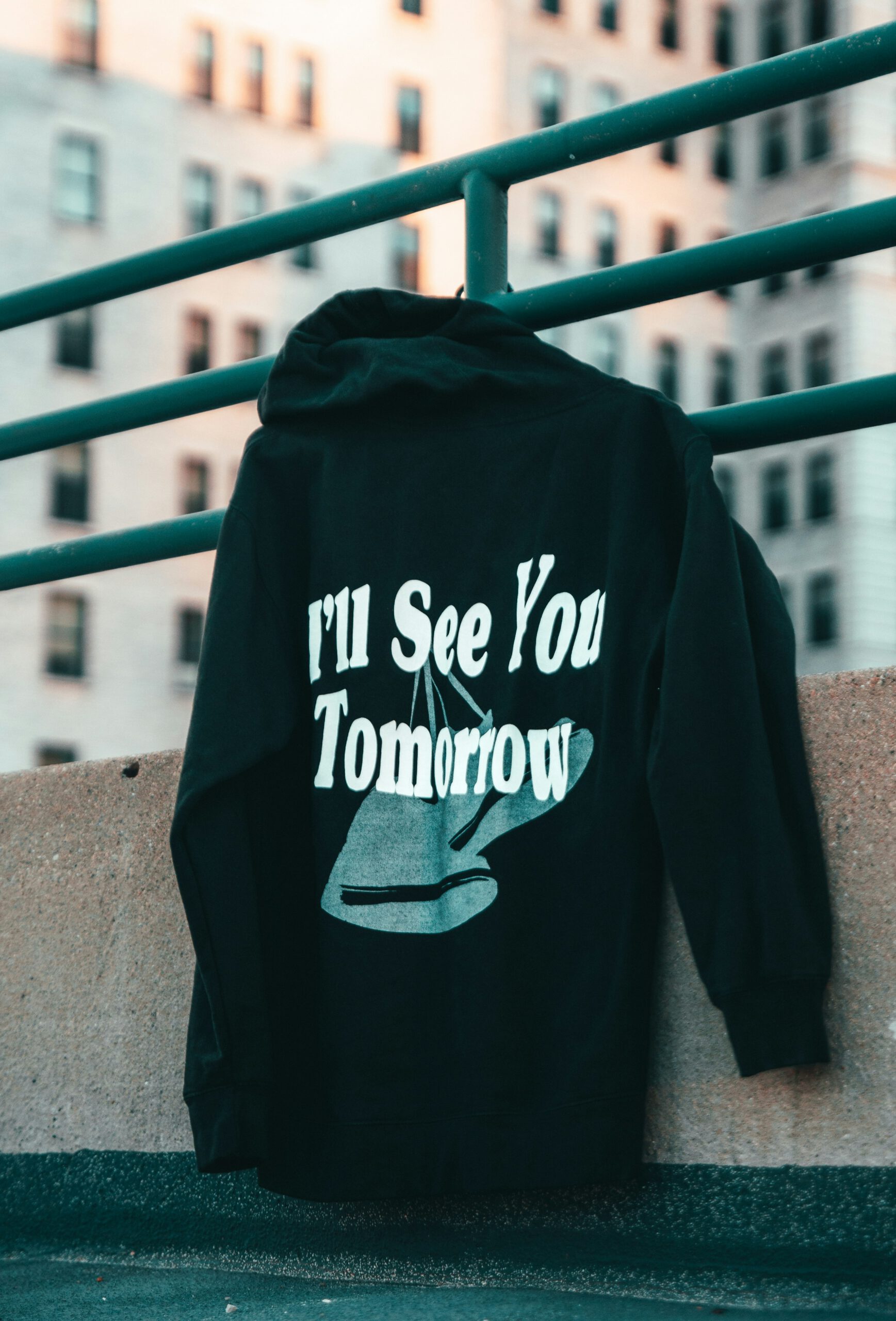 Printed black hoodie